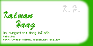 kalman haag business card