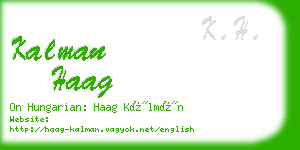 kalman haag business card